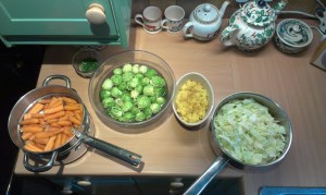 Home grown veg in the pot