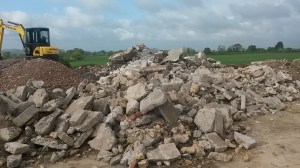 Inadvertently dropped conrete